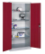Stahlschrank 8922-052 S10164 lichtgrau, rubinrot 93,0 x 60,0 x 195,0 cm, aufgebaut